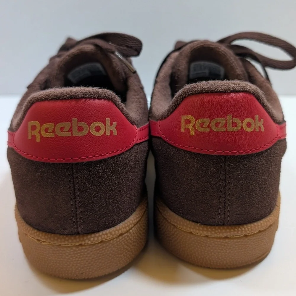 Reebok Club C 85 Brown Red Suede Gum‎ Sole Low Top Womens 6 Skater Sporty Urban